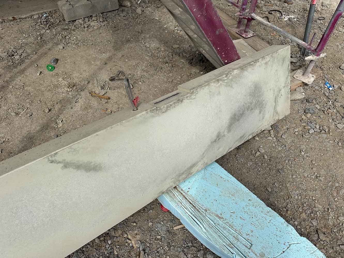 Fertigbauteil vor der Betonkosmetik